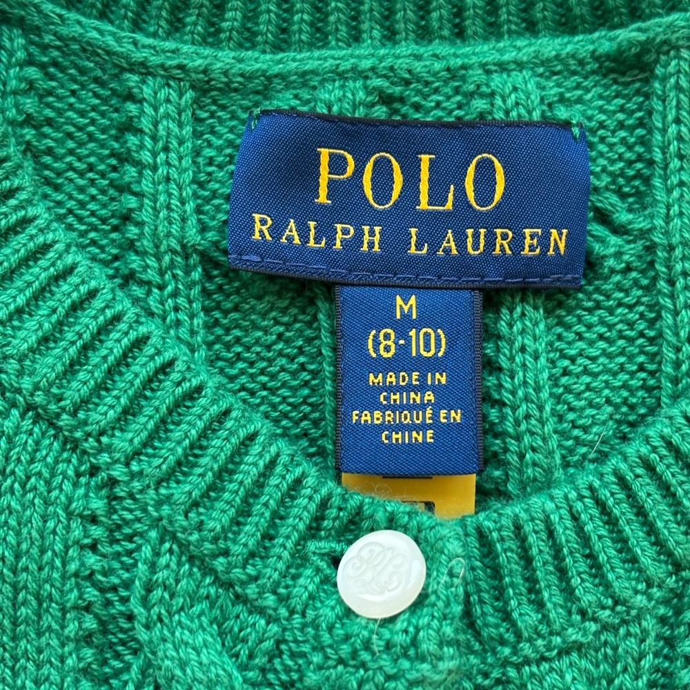 Polo Green Cardigan Sweater - Picture 8 of 9